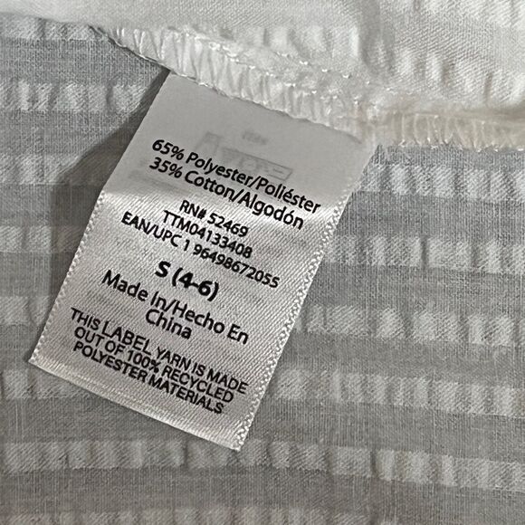 NWT Maternity White Woven Texture Shirt Blouse Top Sz Small (4-6) - Picture 7 of 7